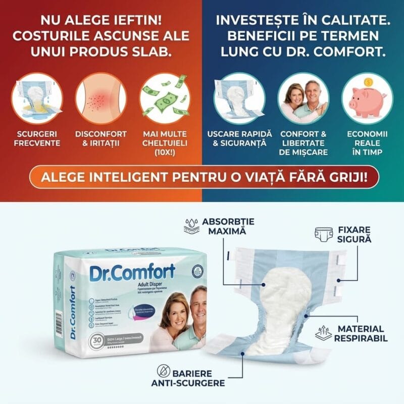 Alege inteligent scutece pentru adulti Dr Comfort